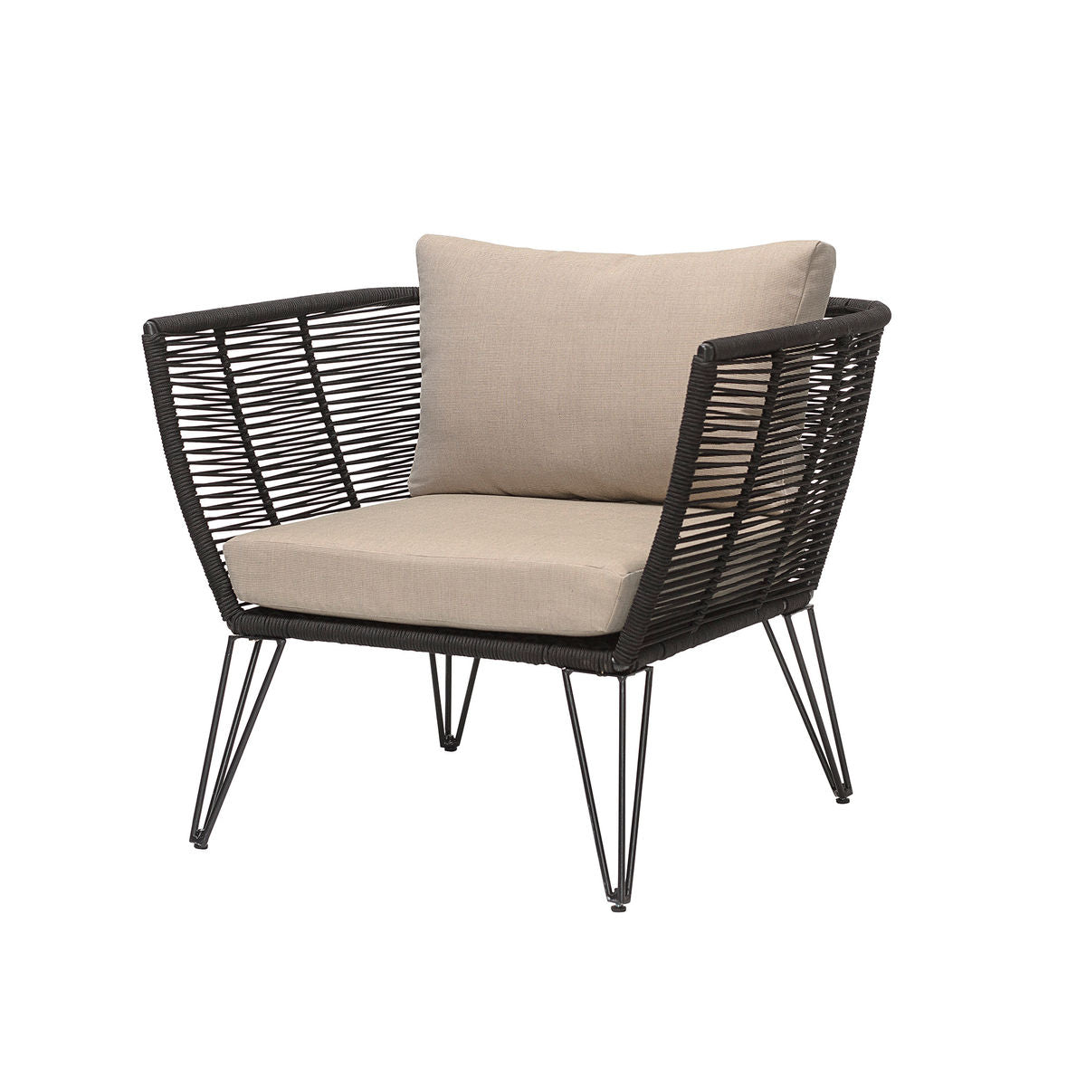 Bloomingville Mundo Lounge Stol, Sort, Metal