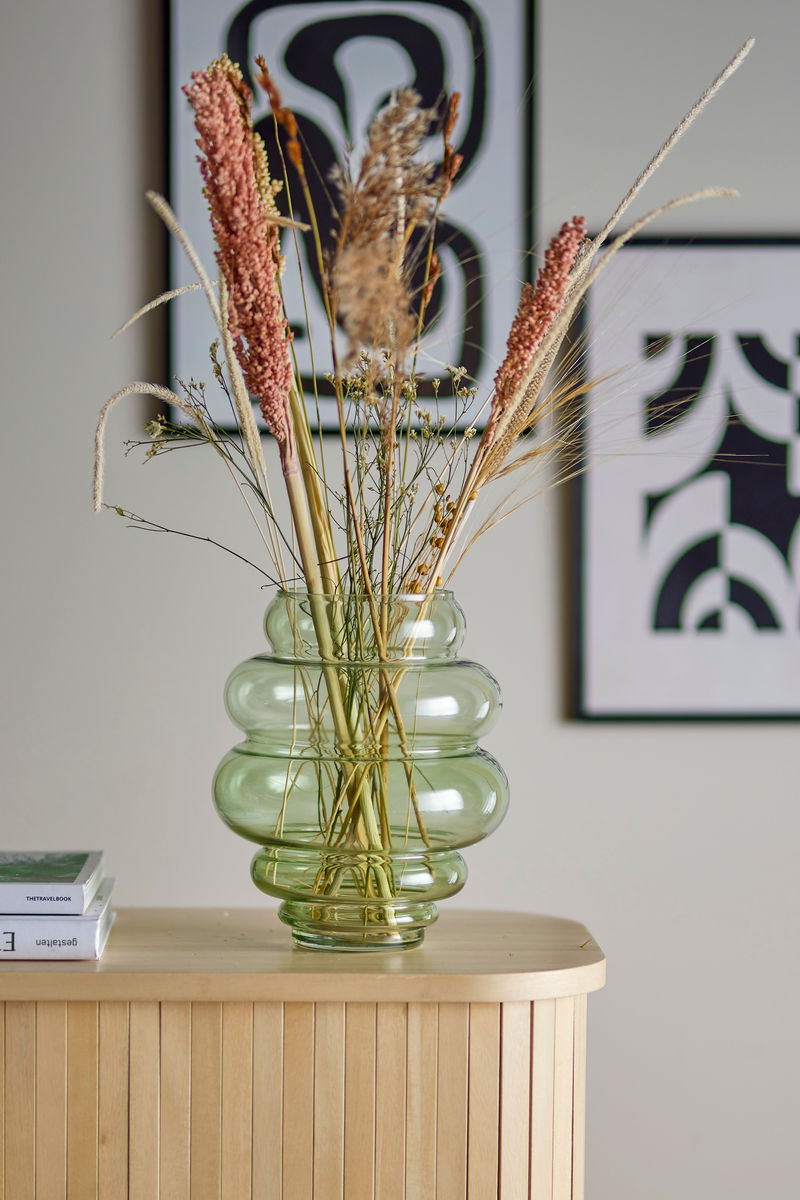 Bloomingville Annhelene Vase, Grøn, Glas